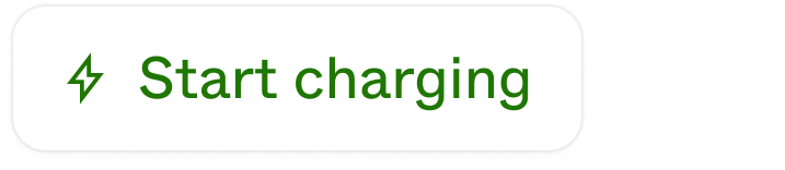 A white charge action button with a green icon (lightning) and a green label ("start charging")